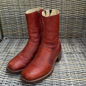 Vintage Frye 70s Campus Boots Womens 8.5 9 Men’s 7.5 Leather Boots Made USA